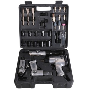 Jogo Chave de Impacto Pneumática 1/2" e Chave de Catraca Reversível Pneumática 1/2" com Maleta e Acessórios 33 Peças LT0007.FPN